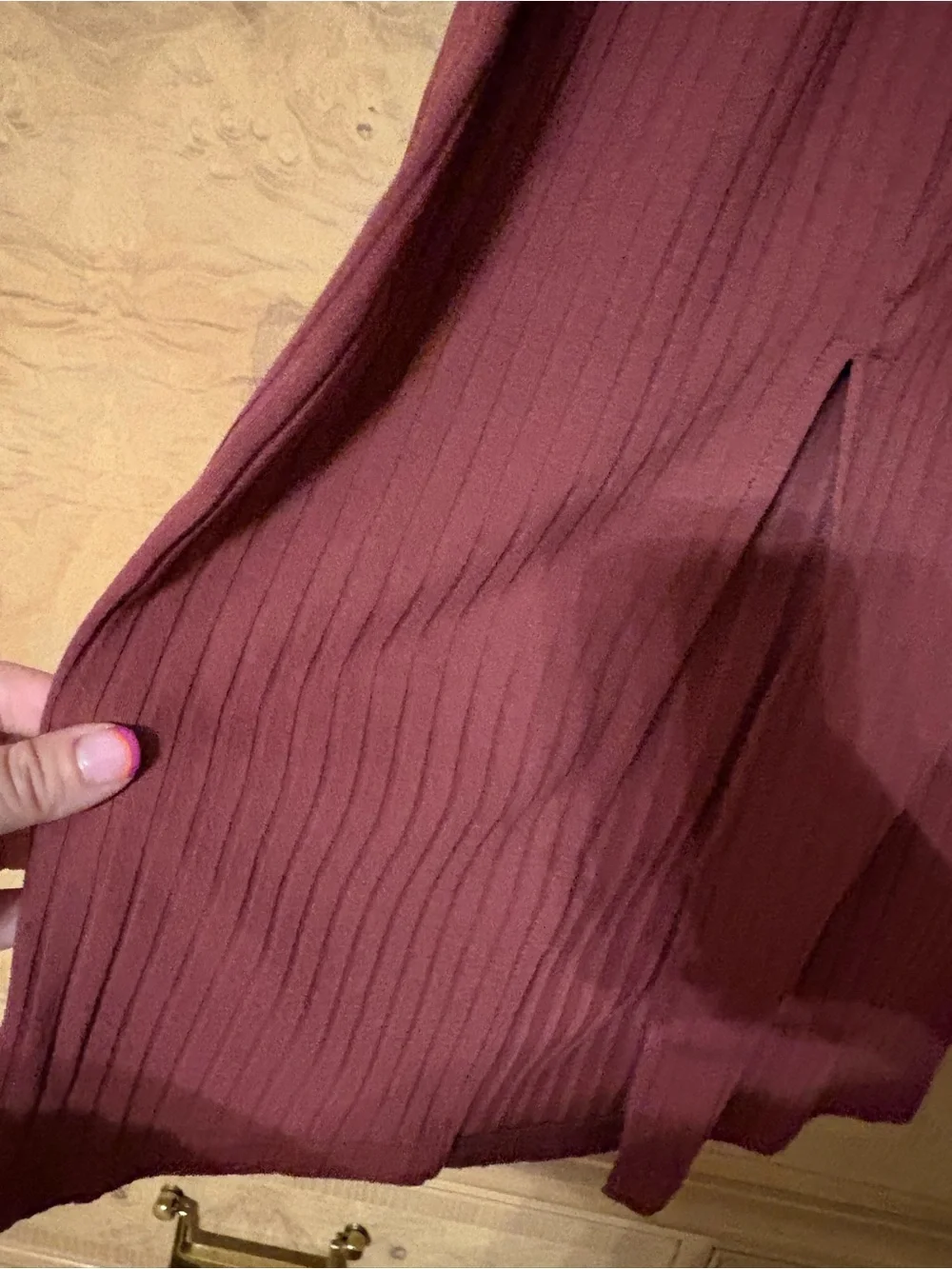 Maternity Ribbed Skirt in Dusty Rose